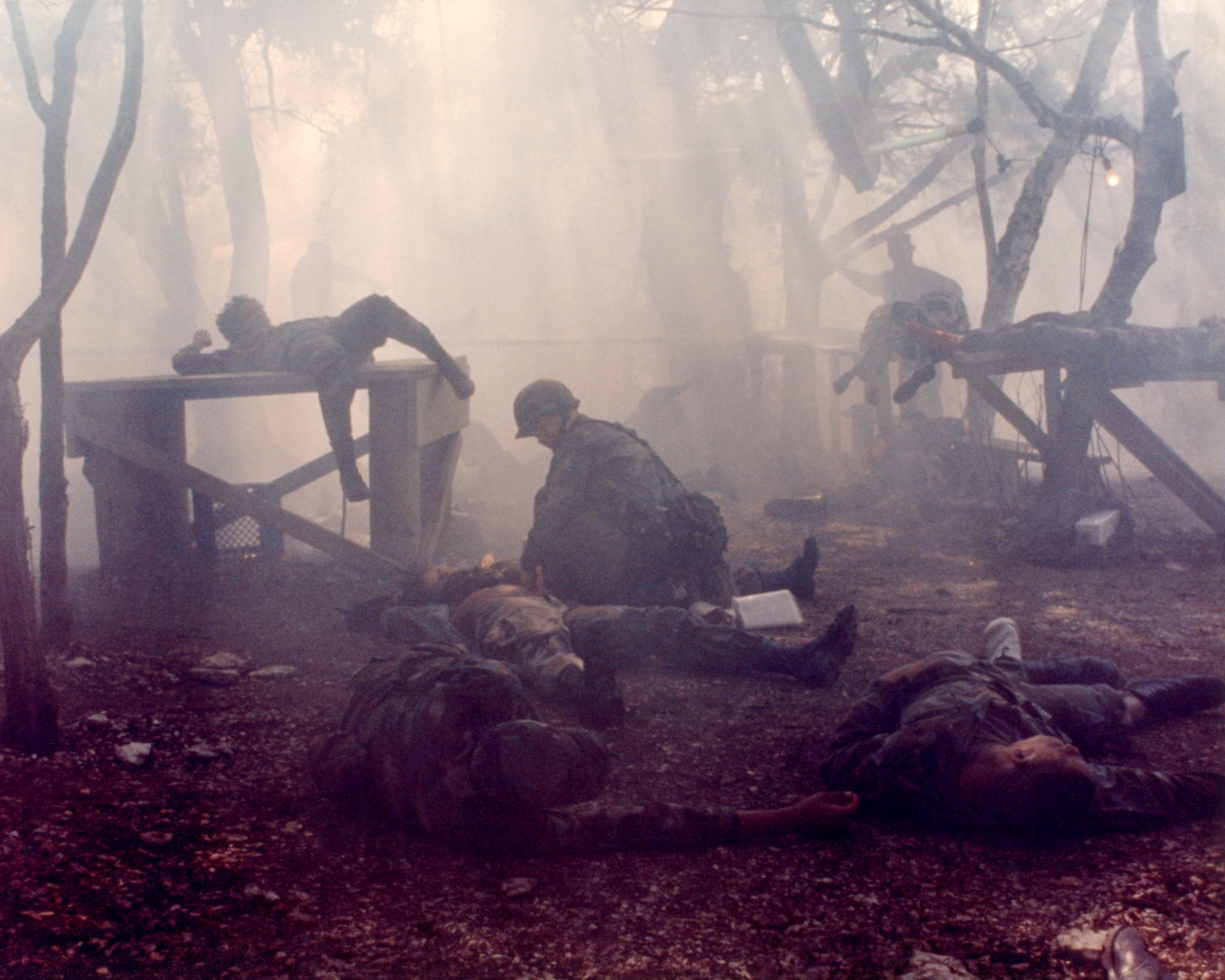 Students participating in field exercise